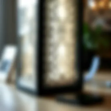 Close-up of a lightbox emphasizing design details