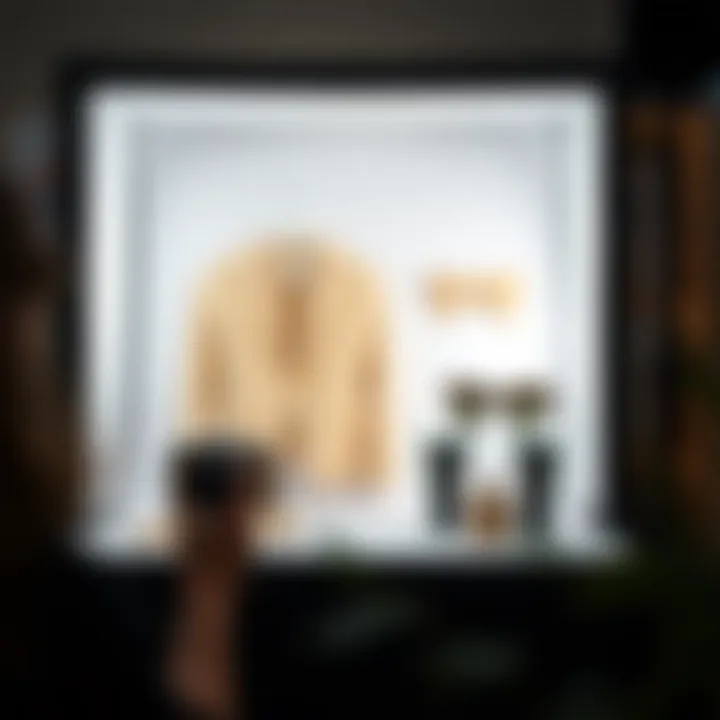 Photographer using a lightbox for product photography