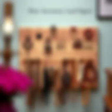 DIY hair accessory wall organizer made from repurposed wood