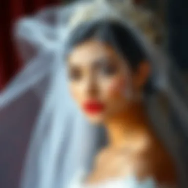 Creative styling of veils and tiaras in modern fashion shoots