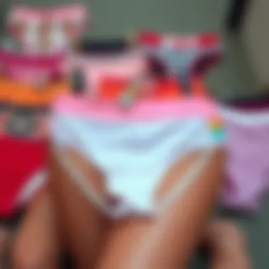 Diverse Styles of Trendy Panties A diverse array of trendy panties showcasing various styles and colors