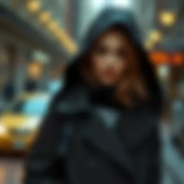 Chic Urban Style with a Hooded Trench Coat Elegant petite hooded trench coat in urban setting