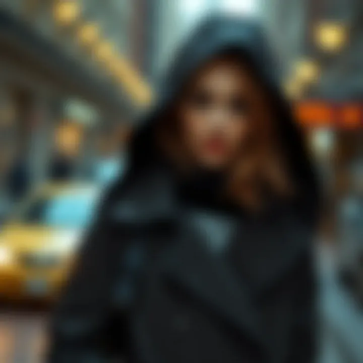 Chic Urban Style with a Hooded Trench Coat Elegant petite hooded trench coat in urban setting