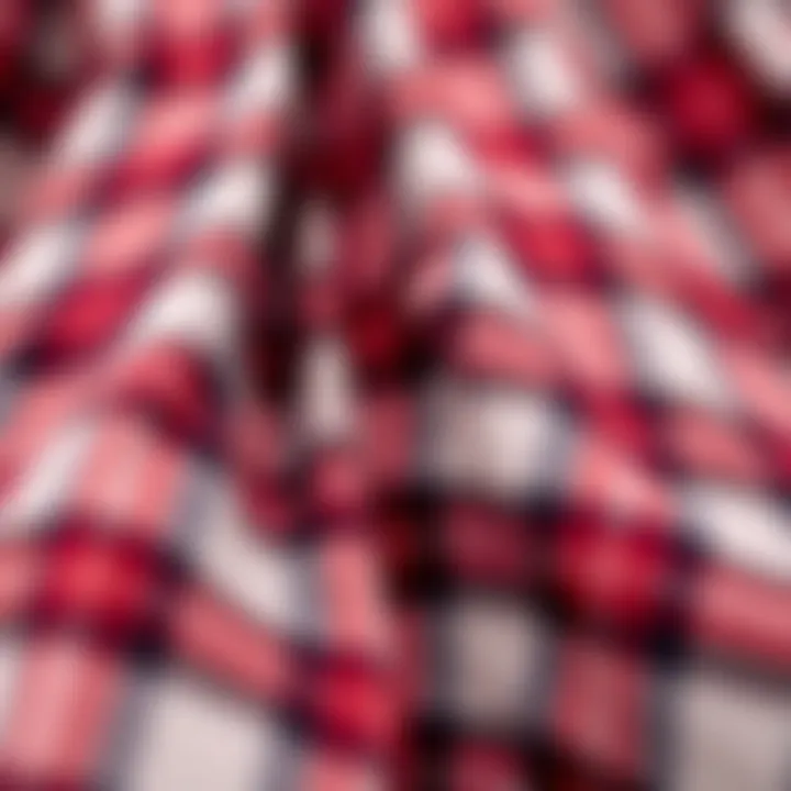 Classic Plaid Texture A close-up of the classic plaid schoolgirl skirt fabric showcasing its texture and pattern