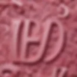 Close-up of pink iron-on letters on fabric