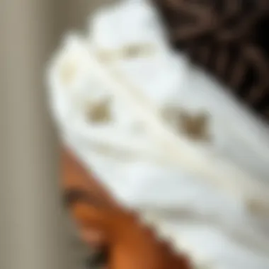 Close-up of a cotton hair bonnet showcasing its texture and comfort.
