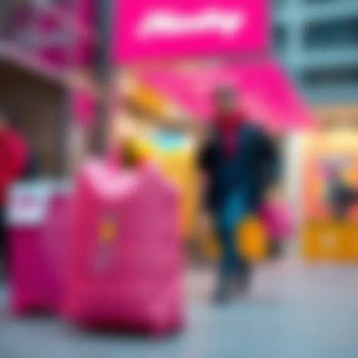 Trendy design aesthetics of pink bubble shipping bags