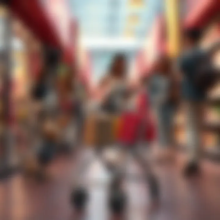 Showcasing the cart's versatility in various shopping scenarios