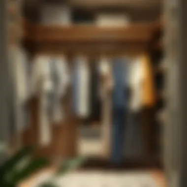 Organized wardrobe enhanced by folding closet rods