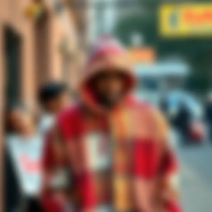 Fashionable adult blanket hoodie in a casual setting