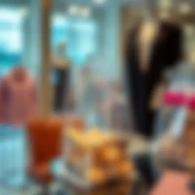 Stylish clear cellophane bags used in a fashion display