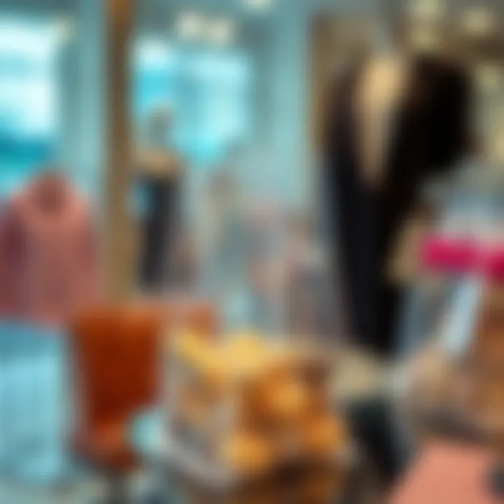 Stylish clear cellophane bags used in a fashion display
