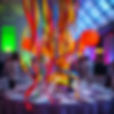 Celebration in Color: Event Decorations with Rainbow Ribbon Creative decoration using rainbow curling ribbon at an event