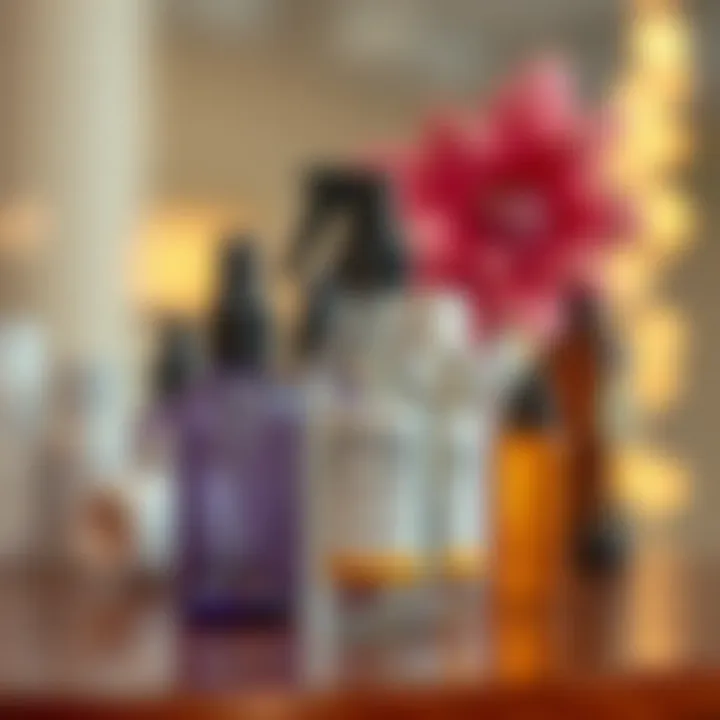 Small fine mist spray bottles used for skincare products