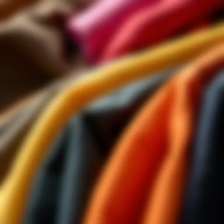 Close-up of diverse fabric choices used in parasuit jumpsuits, emphasizing texture and color.
