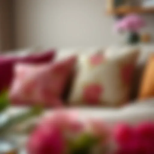 Elegant throw pillow covers showcasing various fabrics on a couch