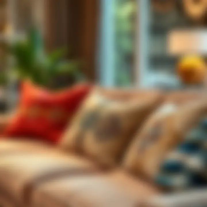 Enhancing Couch Aesthetics with Stylish Arrangements Stylishly arranged throw pillows enhancing couch aesthetics