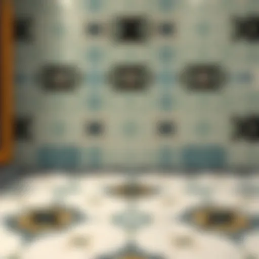 Elegant waterproof vinyl tile stickers showcasing intricate patterns