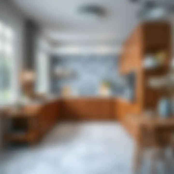 Installation of waterproof vinyl tile stickers in a modern kitchen