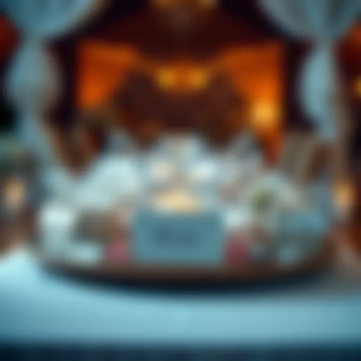 Beautifully arranged wedding giveaway items in an inviting setting