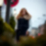 Stylish plus size winter vest in deep navy with faux fur collar