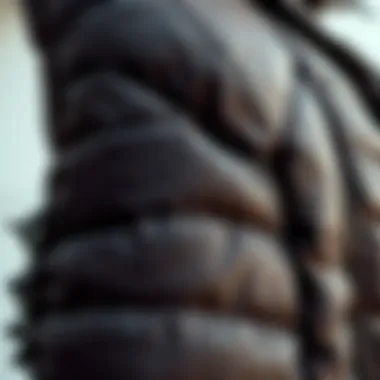 Close-up of fabric texture on a plus size winter vest