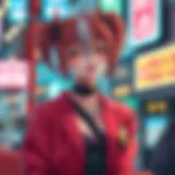 A vibrant outfit inspired by a popular anime character, showcasing unique design elements.