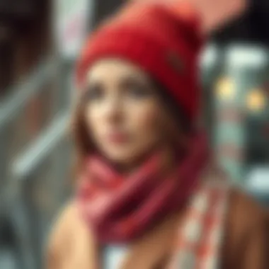 Casual beanie paired with a cozy infinity scarf