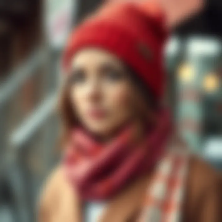 Casual beanie paired with a cozy infinity scarf