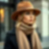 Sophisticated Wool Hat and Scarf Ensemble Elegant wool hat and scarf set in muted tones