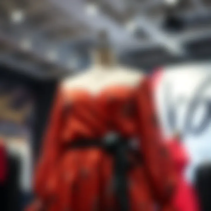 Fashionable styling tips for plus midi dresses on a mannequin