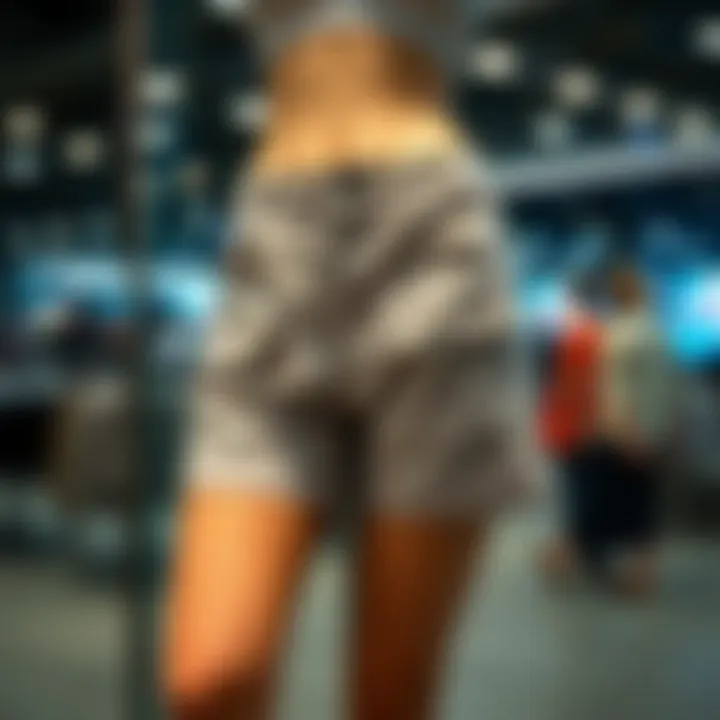 Fashionable shorts with deep pockets displayed on a stylish mannequin