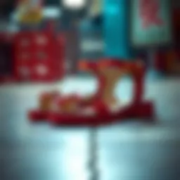 A stylish pair of Y2K sandals showcasing vibrant colors and unique design elements.