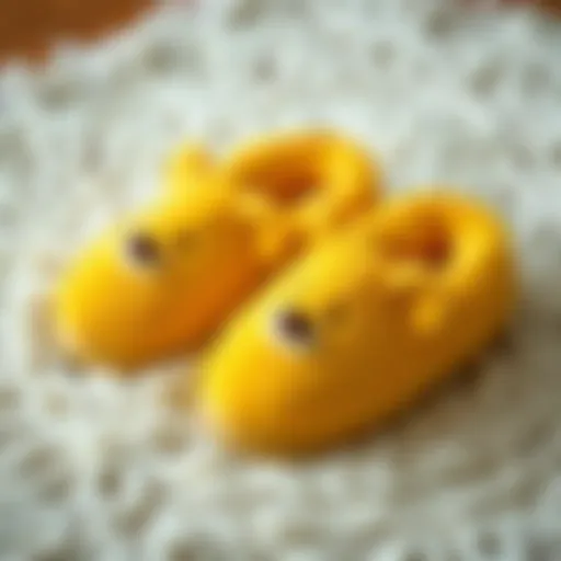 Cozy Yellow Bear Slippers Cozy yellow bear slippers on a plush rug