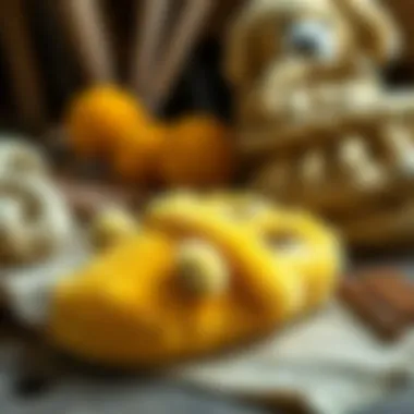 Materials of Yellow Bear Slippers Materials used in the making of yellow bear slippers