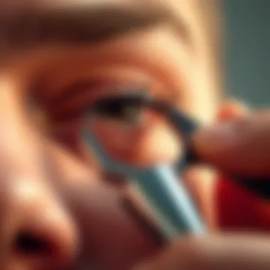 The Art of Eyelash Curling Close-up of eyelash curling technique showcasing results