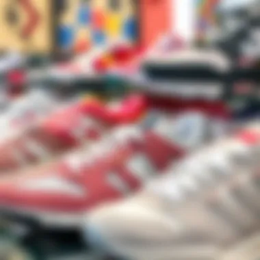 Diverse range of fashion air cushion sneakers on display