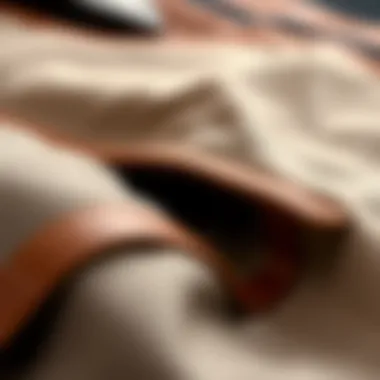 Close-up of material textures used in festival bags