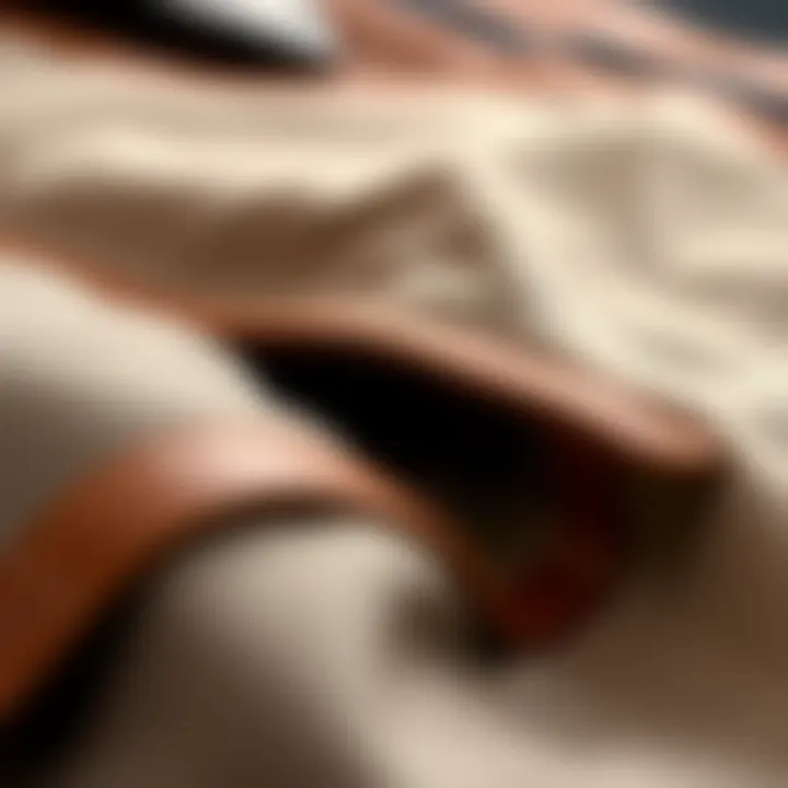 Close-up of material textures used in festival bags