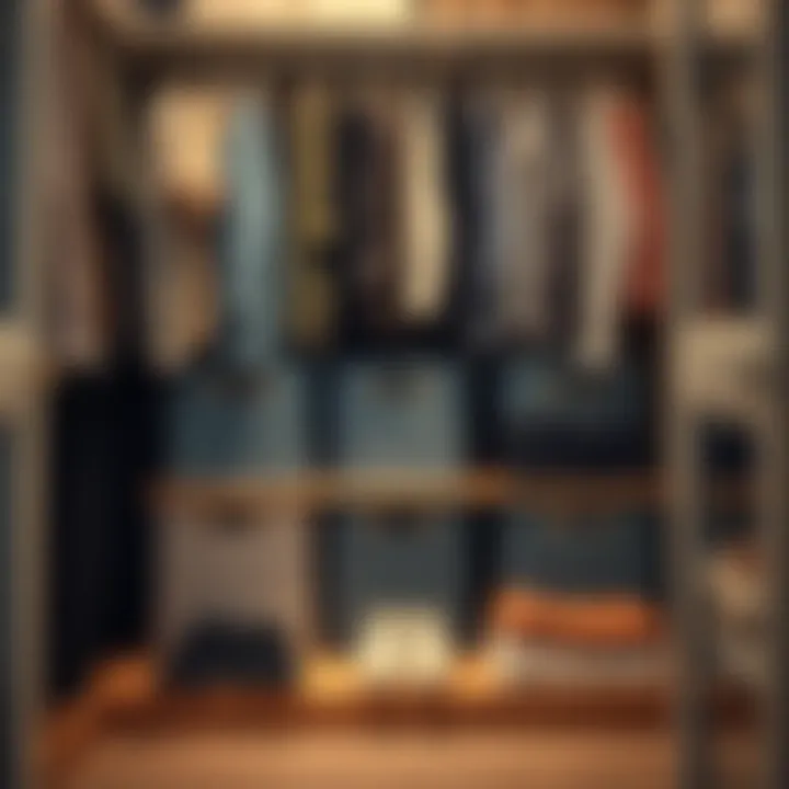 Organized Closet Essentials Versatile foldable boxes in a neatly organized closet