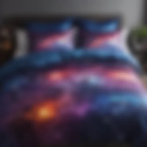 Galaxy-themed bedding set showcasing vibrant colors