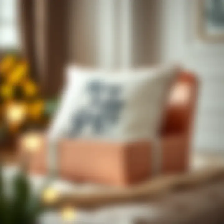 An elegant gift box containing a personalized 3D photo throw pillow