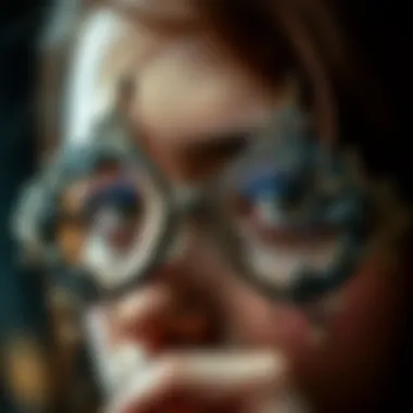 Intricate Designs of Gothic Eyeglasses A close-up of ornate gothic eyeglasses with intricate designs