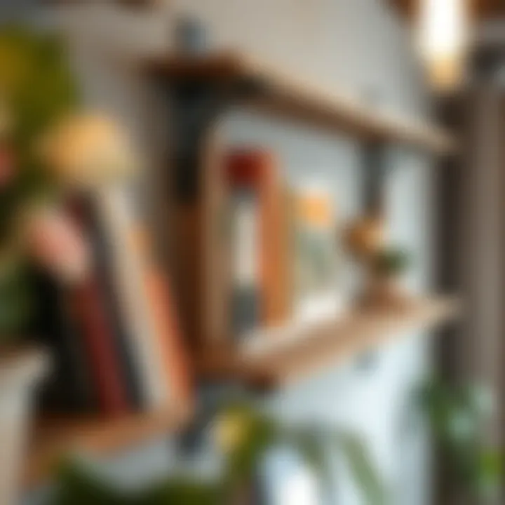 Aesthetic Appeal with Functional Support Visually appealing shelf showcasing books and decor, supported by heavy duty brackets