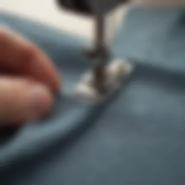 Demonstration of hemming clips in use on a garment edge