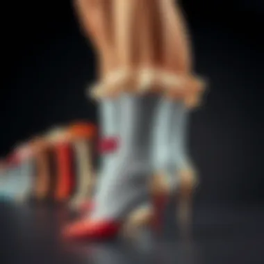 A historical timeline illustrating the evolution of ruffle hem socks in fashion