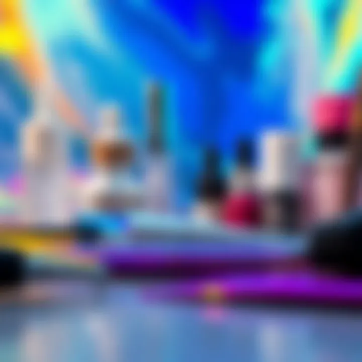 Essential Tools for Holographic Nail Foil Application A collection of tools and products used for holographic nail foil application