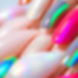 A variety of holographic nail foils showcasing different patterns and colors