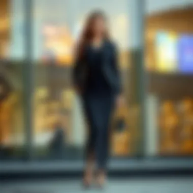 Elegant long skirt paired with a tailored blazer