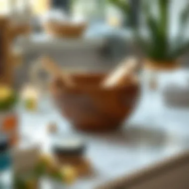 Charming wooden manicure soak bowl with natural finish